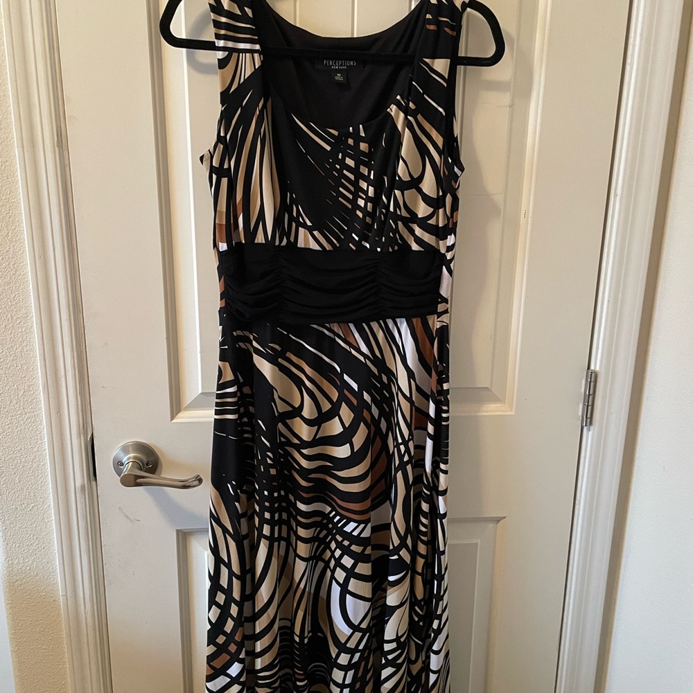 Perceptions Black and Brown Swirl Maxi Dress